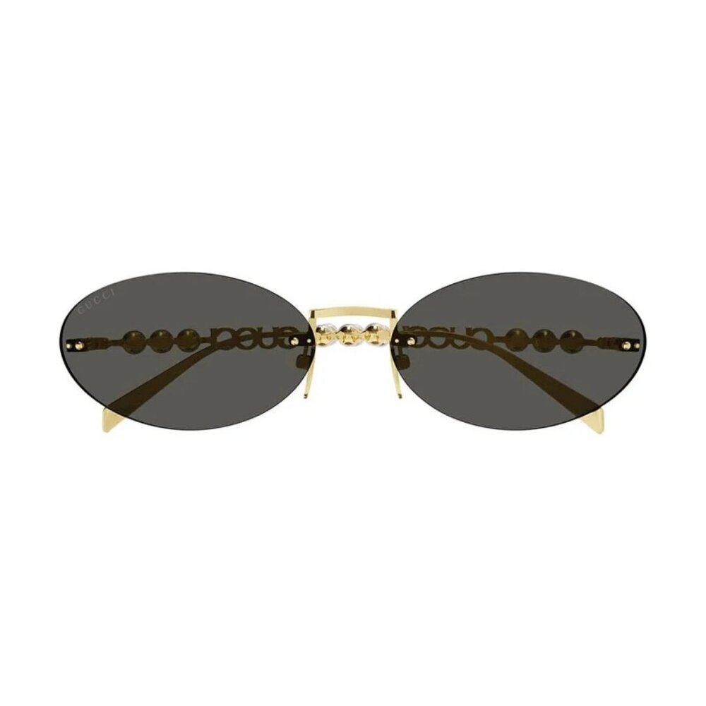 NEW GUCCI SUNGLASSES GOLD WOMEN OVAL EYEWEAR GUCCI GG1922S 001 - Picture 3 of 4